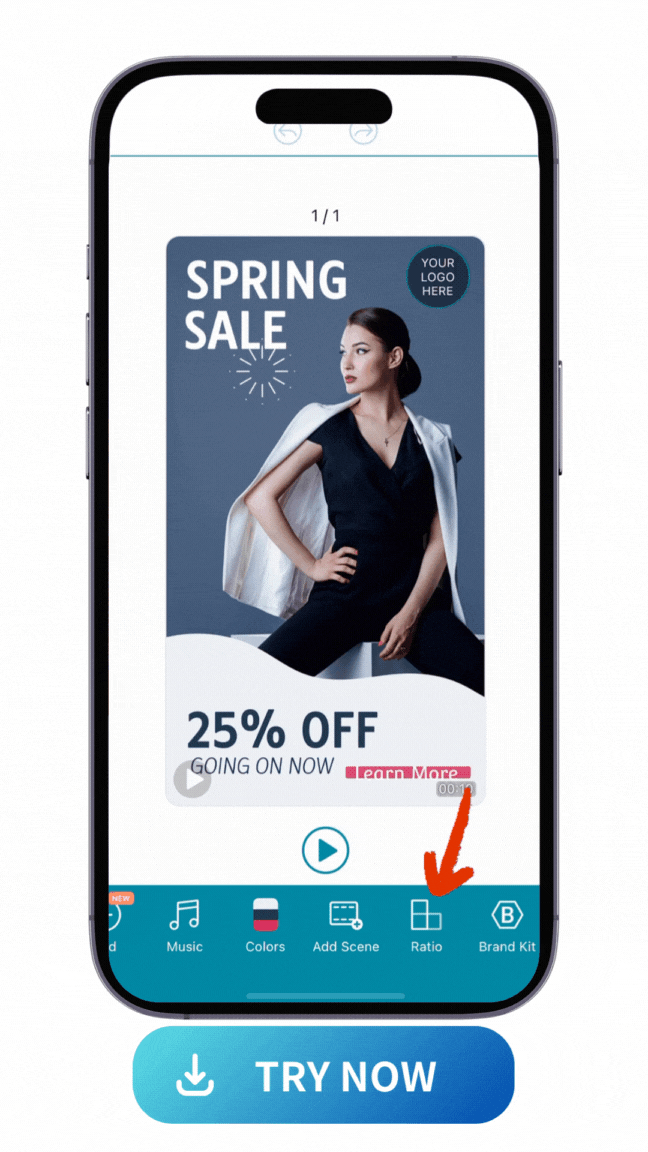 examples of Promeo's video resize feature to create Instagram ads